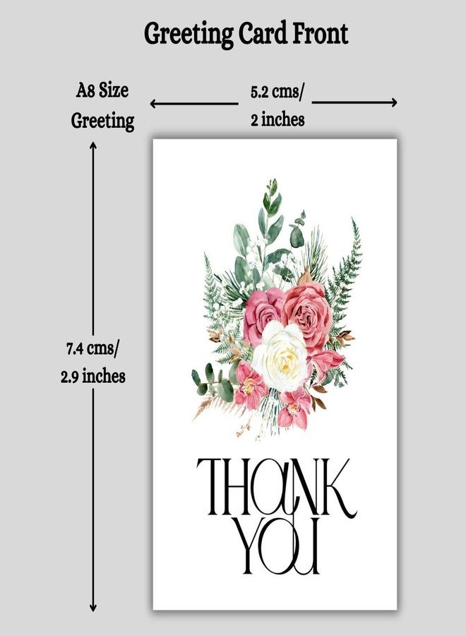 AanyaCentric Combo 2x2.9inches Pack Of 24 Thank You Small Mini Greeting Card Gift - Blank Inside - A8 Size Postcard Notecards for Greeting Buyers Small Business - without Envelopes - Image 2